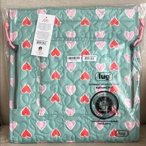 NWT Lug Runner Supreme Tote Bag in Paper Hearts Green 💚🩷❤️